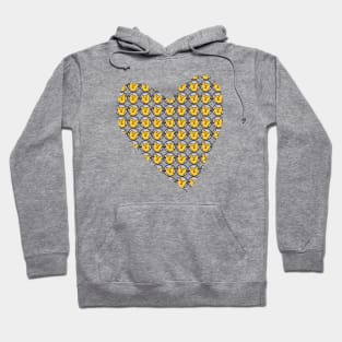 Yellow Cats Pattern in Heart Hoodie